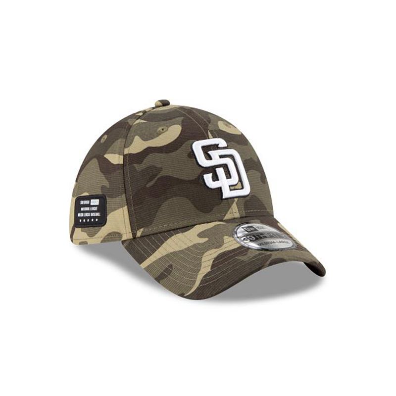 MLB San Diego Padres Armed Forces Weekend 39Thirty Stretch Fit (SSL3793) - Green New Era Caps